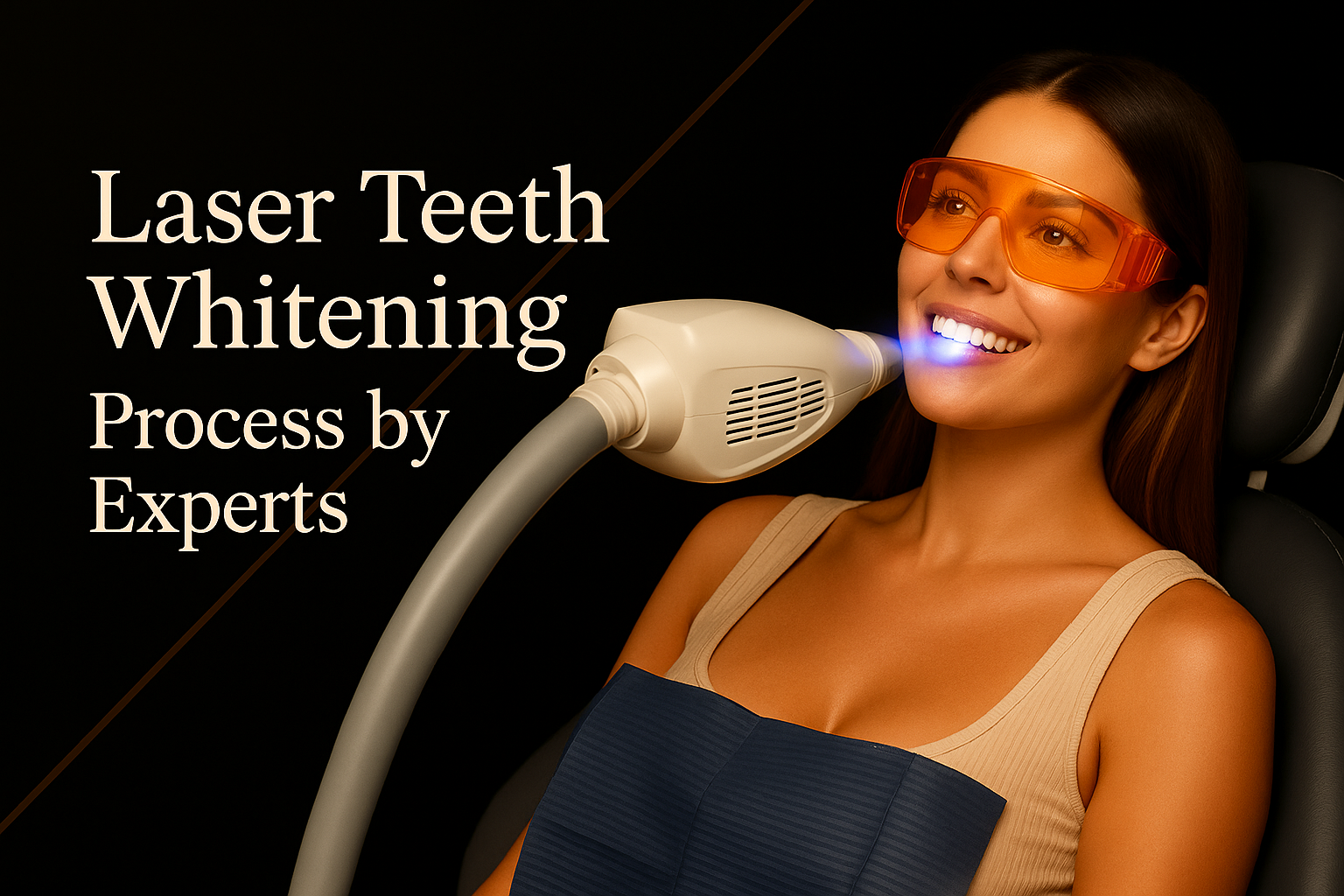 Laser teeth whitening process